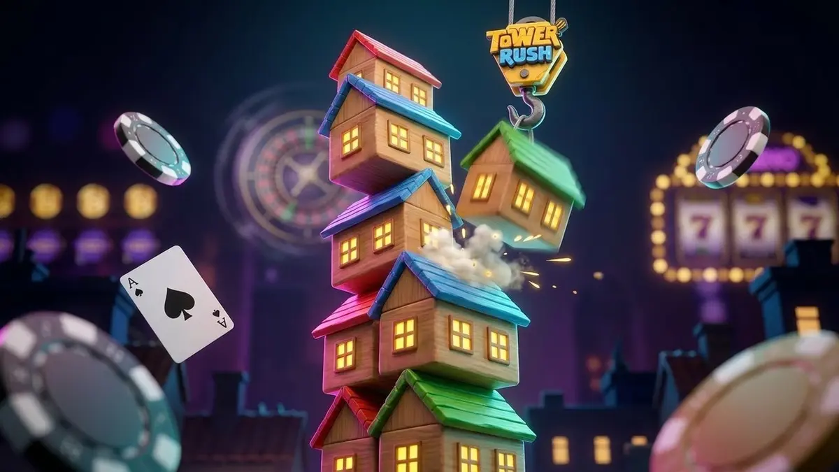 Tower Rush gameplay - empiler des maisons pour gagner